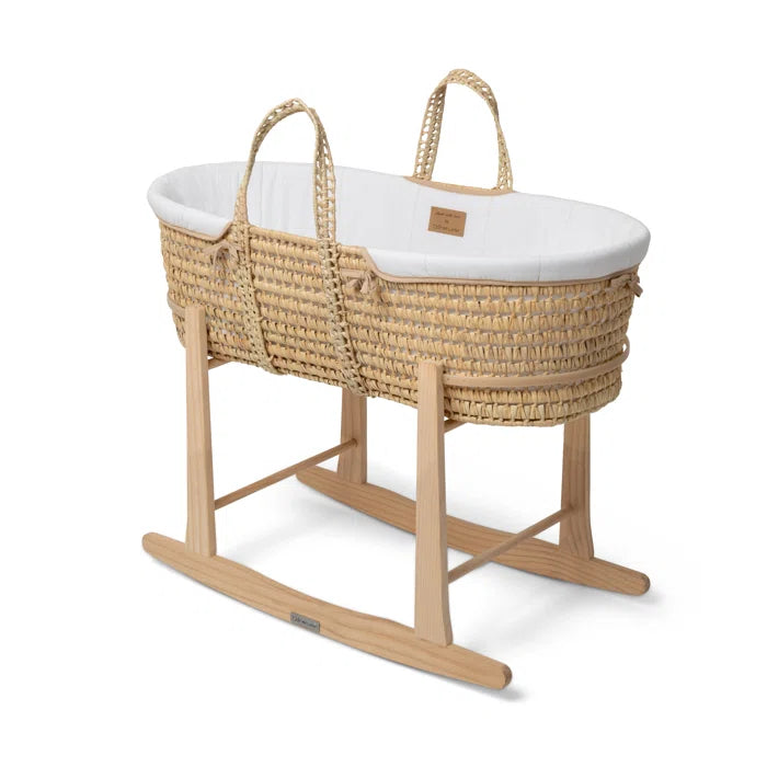 Baby Organic Palm Moses Basket - Stylish Basket with Stand.