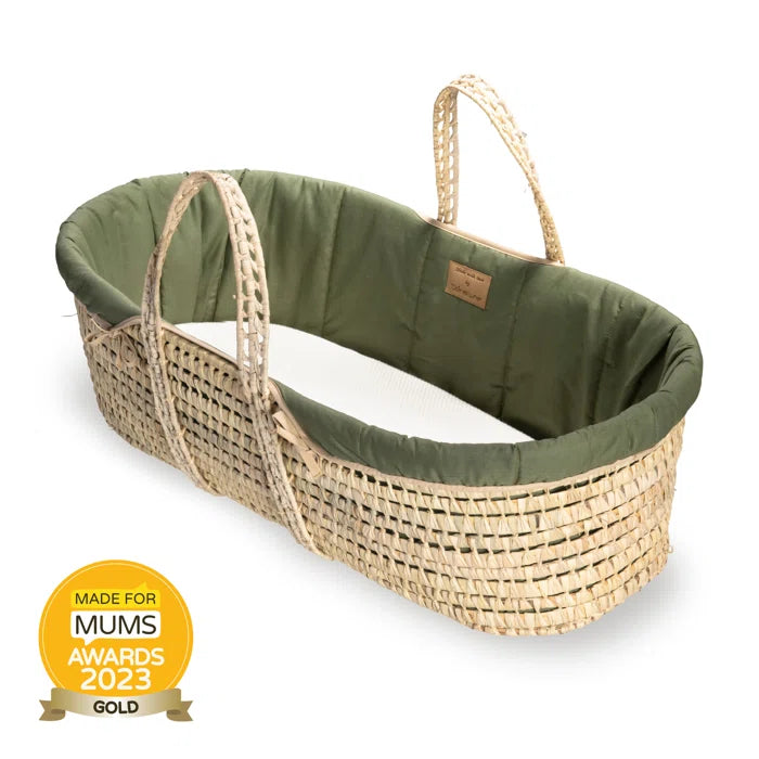 Baby Organic Palm Moses Basket - Stylish Basket with Stand.