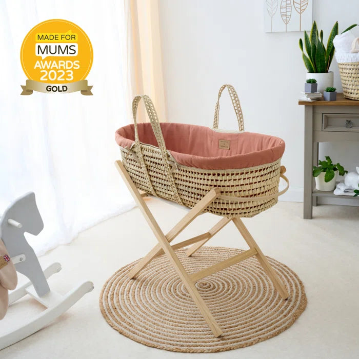 Baby Organic Palm Moses Basket - Stylish Basket with Stand.