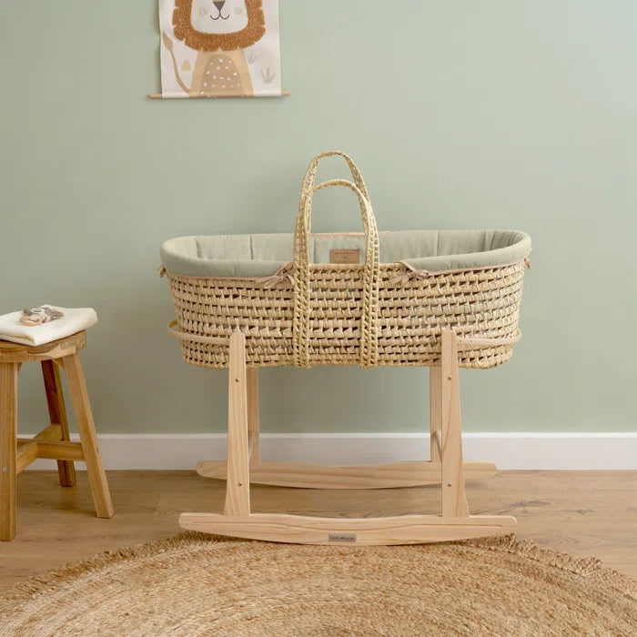 Baby Organic Palm Moses Basket - Stylish Basket with Stand.