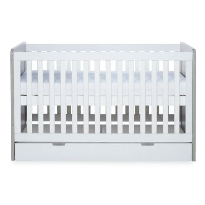 Nursery Bedroom Set Ickle Bubba Pembrey Cot Bed, Under Drawer and Changing Unit - Ash Grey/White