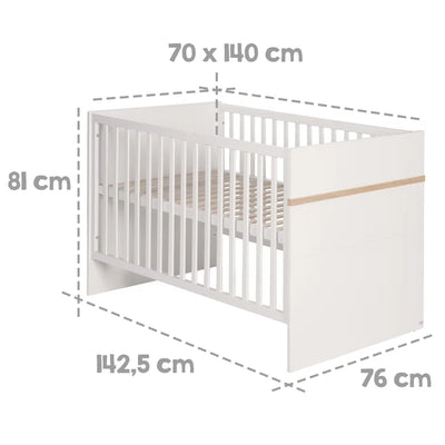 Modern 2 Piece Modern Style Cot Set - White