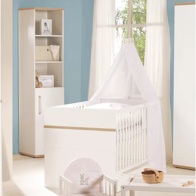 Stylish Cot Bed 3-Piece Nursery Furniture Set by roba - White