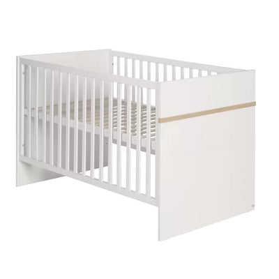 Stylish Cot Bed 3-Piece Nursery Furniture Set by roba - White