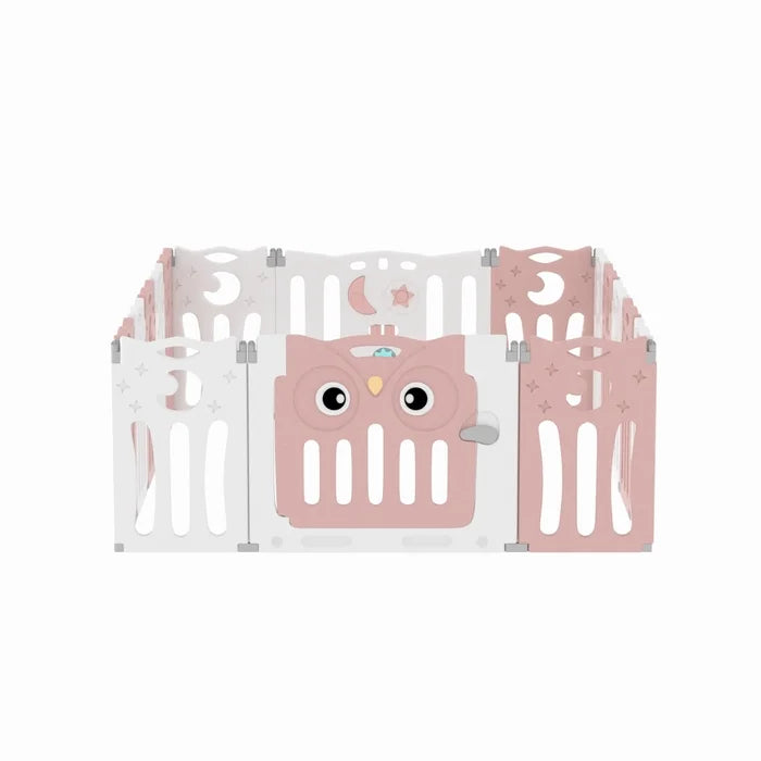 Fun Time Baby Gate - Size 63cm H x 143cm W x 106cm D in Pink/White