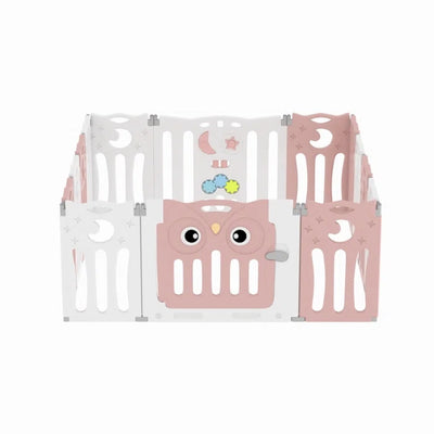 Fun Time Baby Gate - Size 63cm H x 143cm W x 106cm D in Pink/White