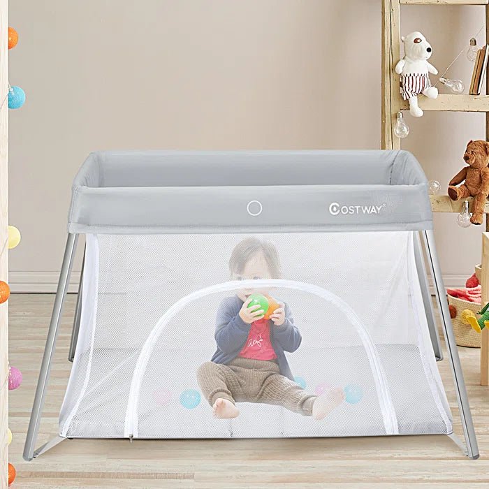 Stylish Grey Portable Baby Playpen