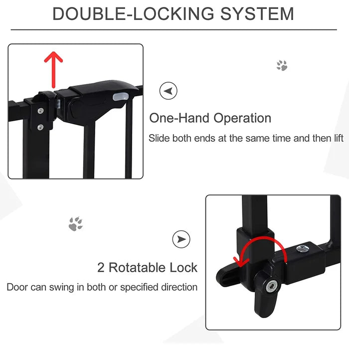 Safety Gate Archie & Oscar Plumerville Metal Pressure Mounted Pet Gate - Black