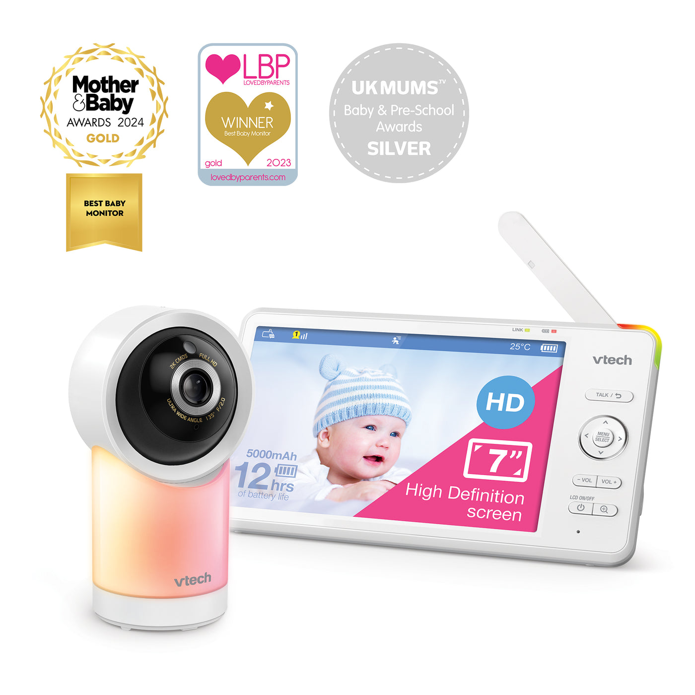 Baby Monitor 7" Smart Wi-Fi 1080p Pan & Tilt Monitor by Vtech