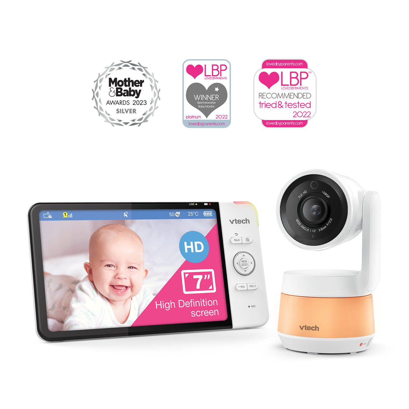 Baby Monitor 7" Smart Wi-Fi 1080p Pan and Tilt Monitor by Vtech