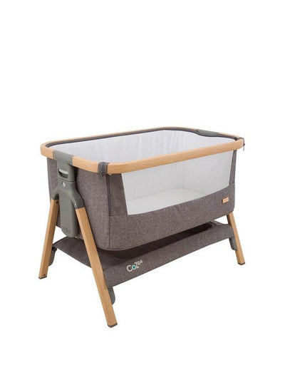 Babybbbbbbbbbbb Cot Bed CoZee Bedside Crib - Oak and Charcoal