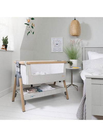 Co -Bed and Crib Cozee Bedside-Oak/Sterling Silver