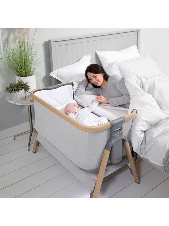 Co -Bed and Crib Cozee Bedside-Oak/Sterling Silver