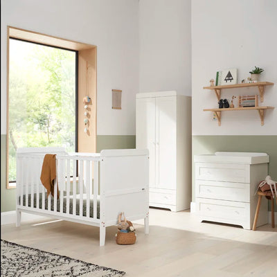 Stunning Look Rio Cot Bed 3-Piece Affordable Contemporary look  Nursery Furniture Set - Dove/Grey Oak, White, White/Dove Grey