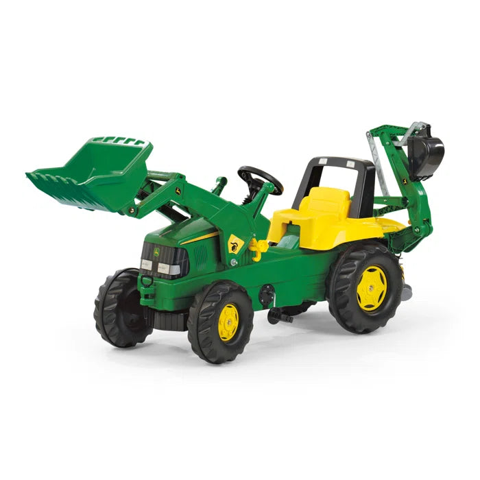 Outdoor Toys John Deere Tractor with Frontloader & Rear Excavator