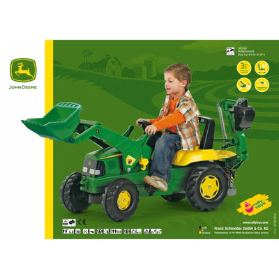 Outdoor Toys John Deere Tractor with Frontloader & Rear Excavator