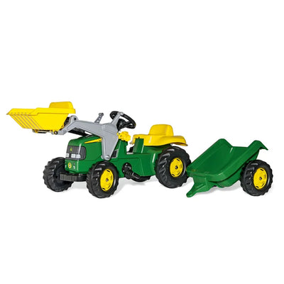 Outside Fun Toys Kid John Deere Tractor & Frontloader & Trailer