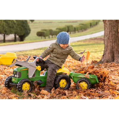 Outside Fun Toys Kid John Deere Tractor & Frontloader & Trailer