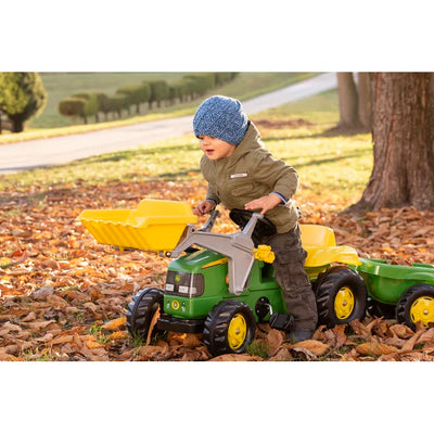 Outside Fun Toys Kid John Deere Tractor & Frontloader & Trailer