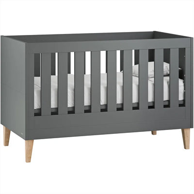 Modern Scandinavian Design Convertible Cot-Bed - Graphite, Premium White