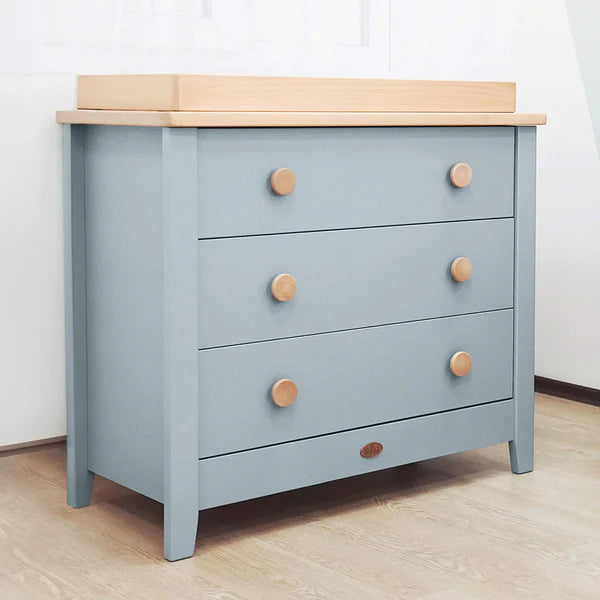 Nursery 3 Drawer Chest with Changing Tray Bundle -Blueberry and Almond