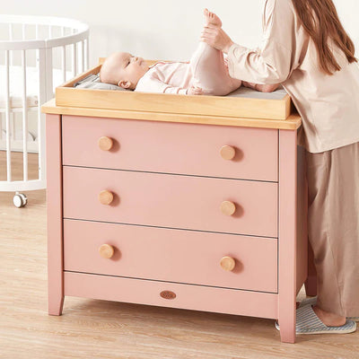 Nursery 3 Drawer Chest with Changing Tray Bundle - Cherry and Almond