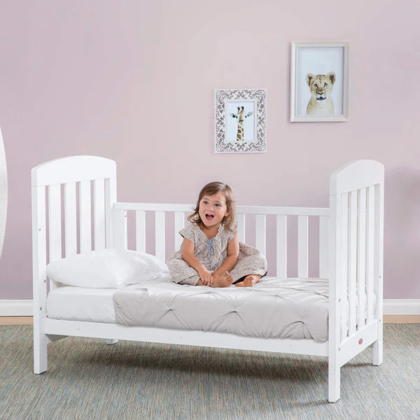 Baby Alice Cot Bed with Mattress Bundle - Barley White