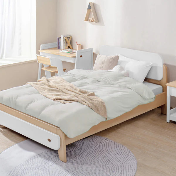 KIDS Modern Style Double Bed - Barley White and Almond, Blueberry and Almond, Cherry and Almond