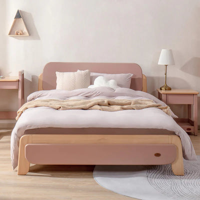 KIDS Modern Style Double Bed - Barley White and Almond, Blueberry and Almond, Cherry and Almond