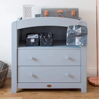 Change Table Curved 2 Drawer Chest - Barley White, Pebble