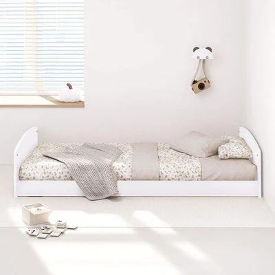 Contemporary Matilda Single Floor Bed - Barley White, Almond