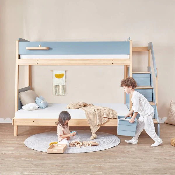 Kids Deluxe Bedtime Maxi Bunk Bed with Storage Staircase Available in 4 color combinations