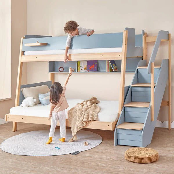 Kids Deluxe Bedtime Maxi Bunk Bed with Storage Staircase Available in 4 color combinations