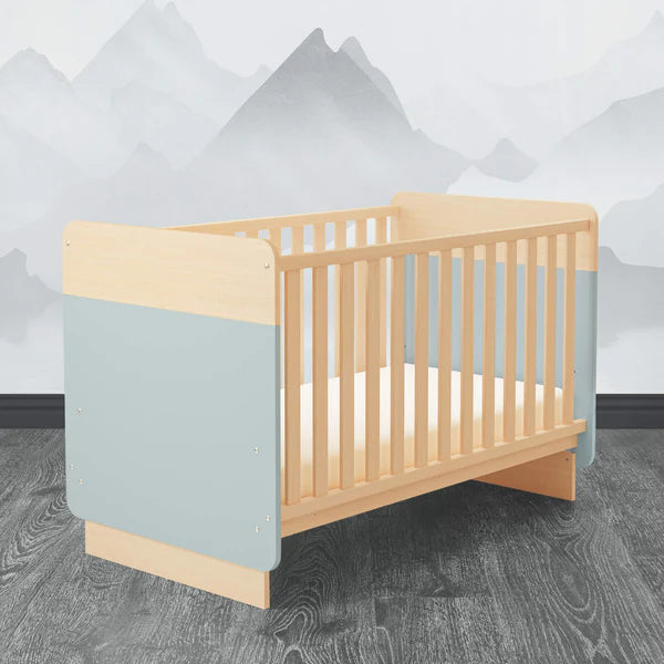 Stylish Boori Neat Cot Bed - Cherry/Almond or Blueberry/Almond