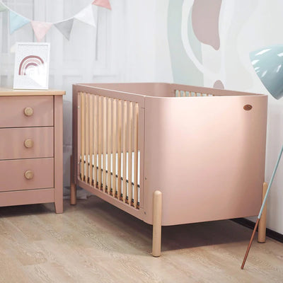 Contemporary Style Baby Cot Bed -  Barley White and Beech, Blueberry and Beech,Cherry and Beech