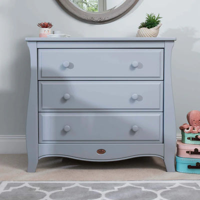 Stylish Boori Sleigh 3 Drawer Chest (Smart Assembly) - Barley White,  Coffee,Pebble