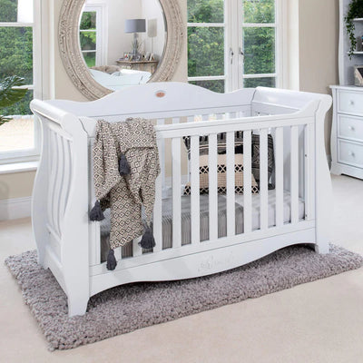 Sleigh Royale Modern Style Cot Bed - Barley White