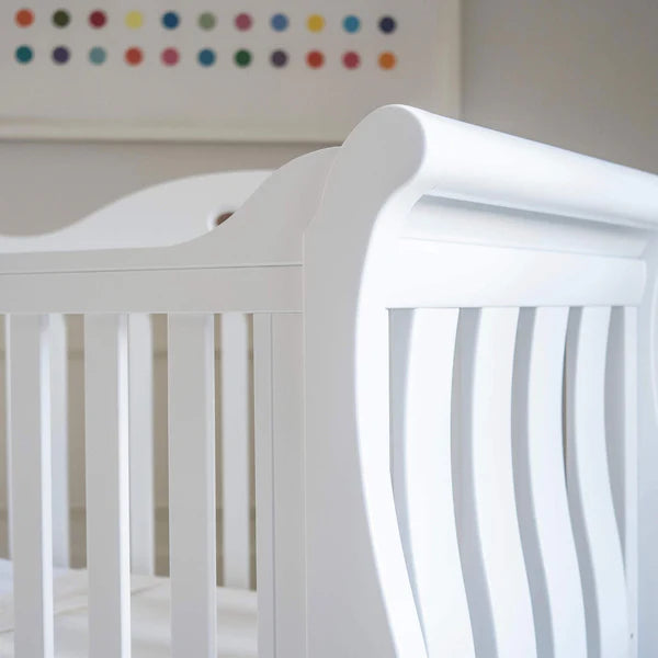 Sleigh Royale Modern Style Cot Bed - Barley White