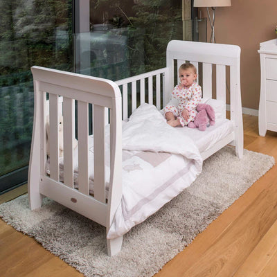 Sleek and Sophisticated Sleigh Urbane  Cot Bed - Barley White