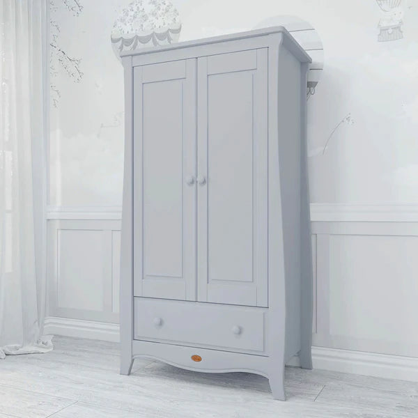 Modern Style Sleigh Wardrobe - Pebble