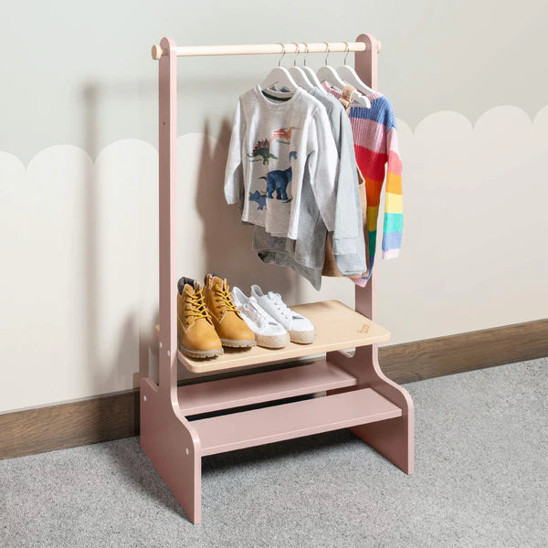 Contemporary Tidy Clothing Rack -   Barley White and Almond, Blueberry and Almond,Cherry and Almond