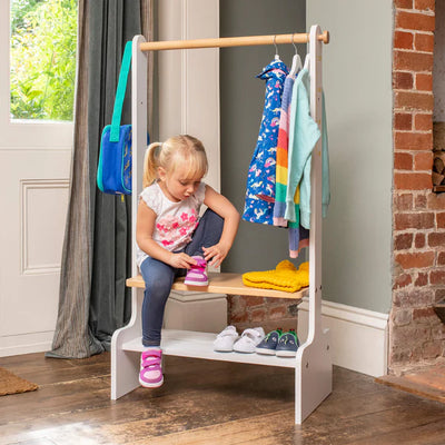 Contemporary Tidy Clothing Rack -   Barley White and Almond, Blueberry and Almond,Cherry and Almond