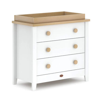 Nursery 3 Drawer Chest with Changing Tray Bundle - Barley White and Almond