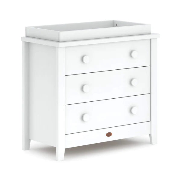 Nursery 3 Drawer Chest with Changing Tray Bundle - Barley White