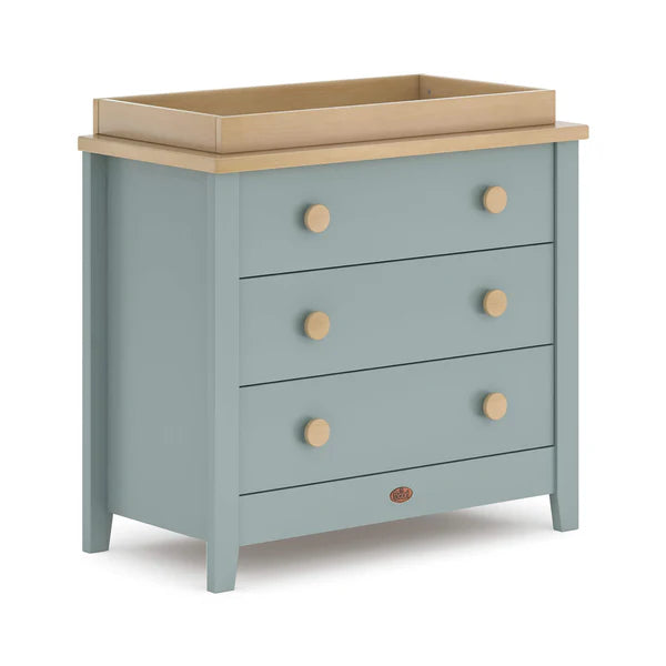 Nursery 3 Drawer Chest with Changing Tray Bundle -Blueberry and Almond