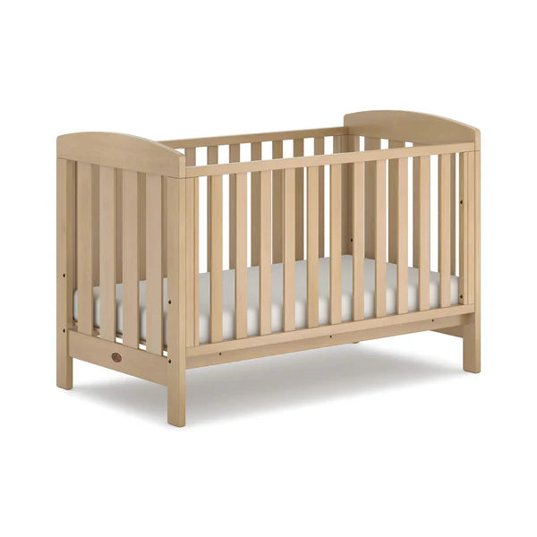 Baby Alice Modern Style Cot Bed - Barley White, Pebble.