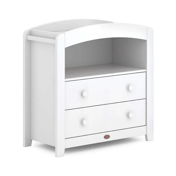 Change Table Curved 2 Drawer Chest - Barley White, Pebble