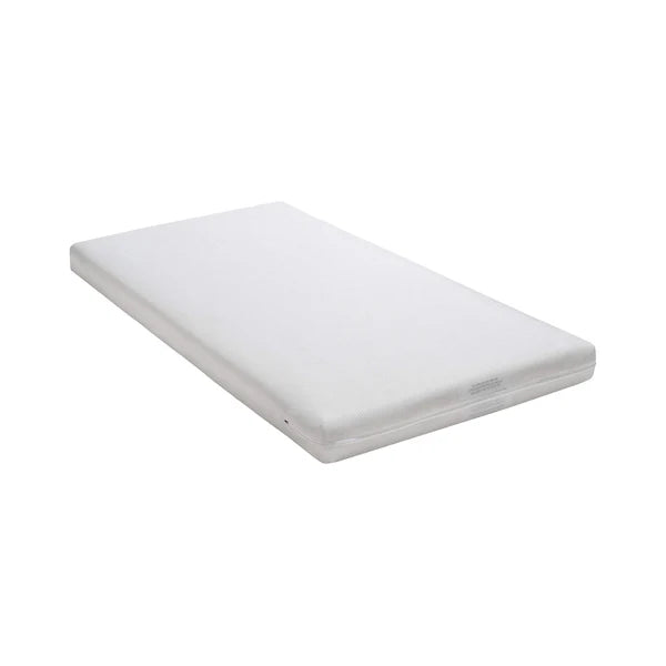 Contemporary Turin Cot Bed with Mattress Bundle - Barley White and Almond