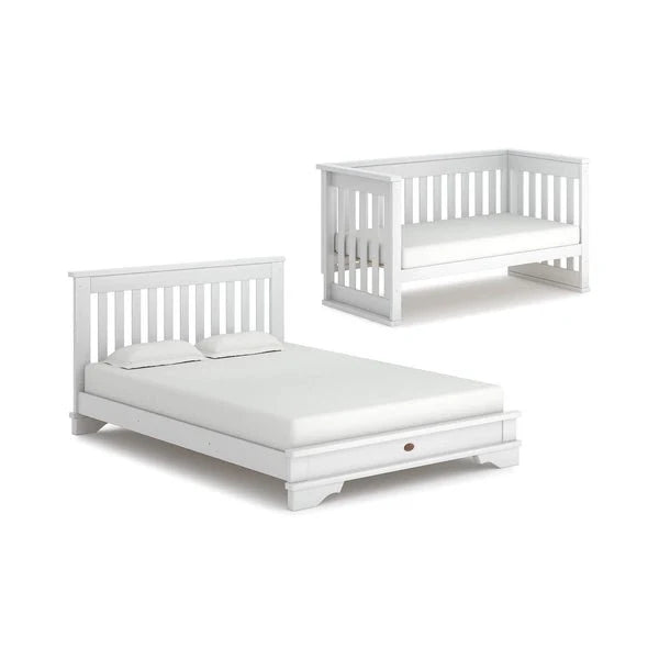 Modern Barley White Baby Cot - Convertible Plus Nursery Furniture Set