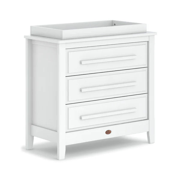 Modern 3 Drawer Chest with Changing Tray Bundle - Barley White, Almond